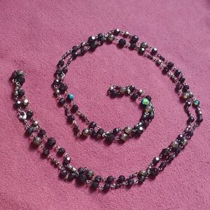 Extra long beaded necklace